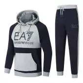 armani tracksuit mann ea7 sport Trainingsanzug big ea7 hoodie gray